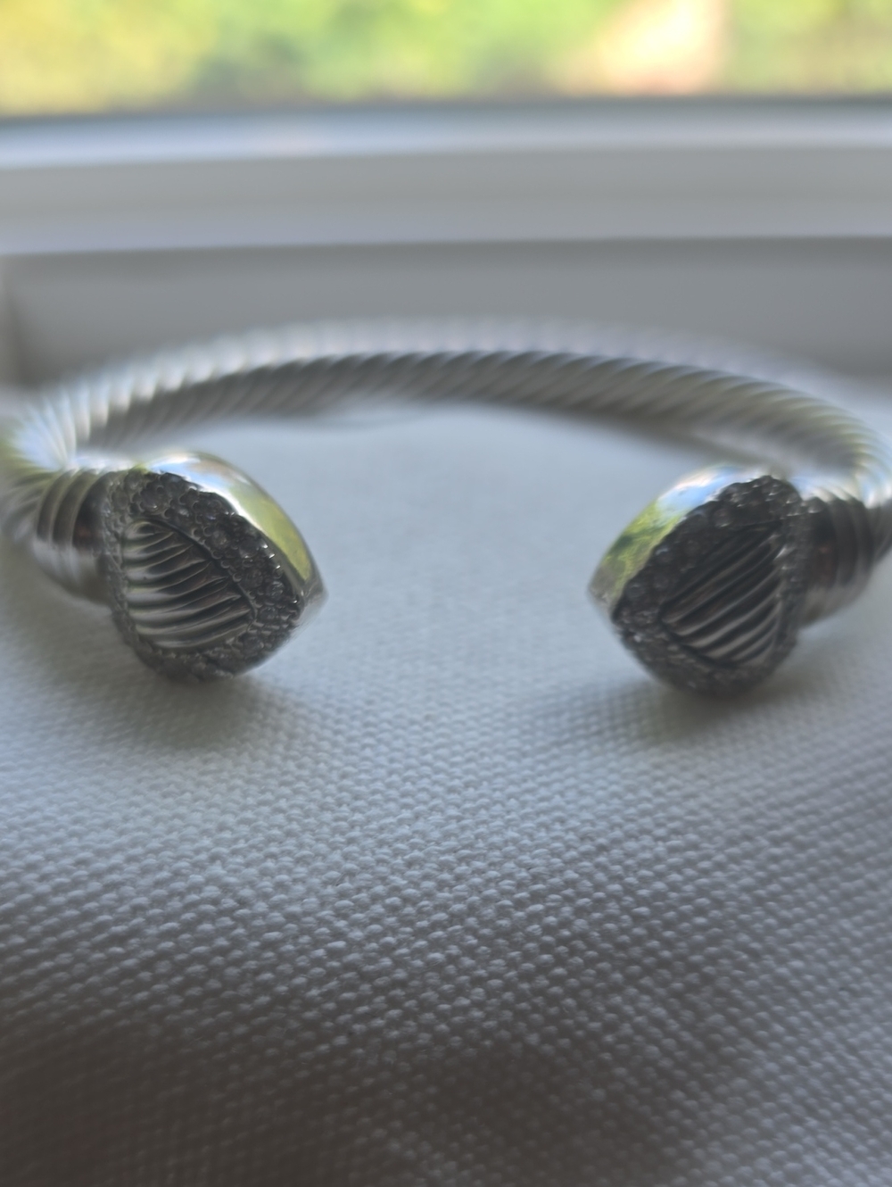 Silver Twisted Cable Cuff Bracelet